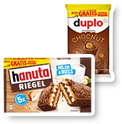 duplo Chocnut und hanuta Riegel - GRATIS TESTEN